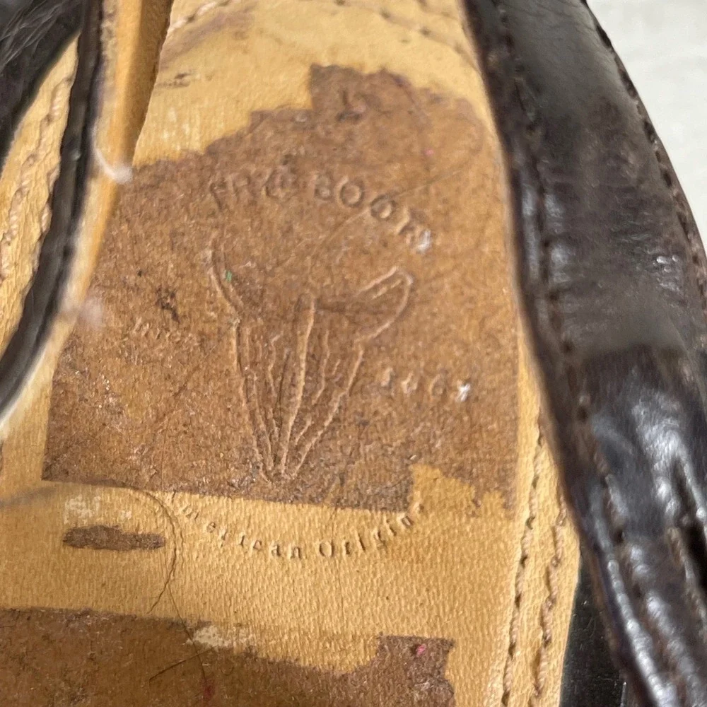 Frye Dark Brown Leather Platform Slingback Heels Sandals Women's Size 9.5B
