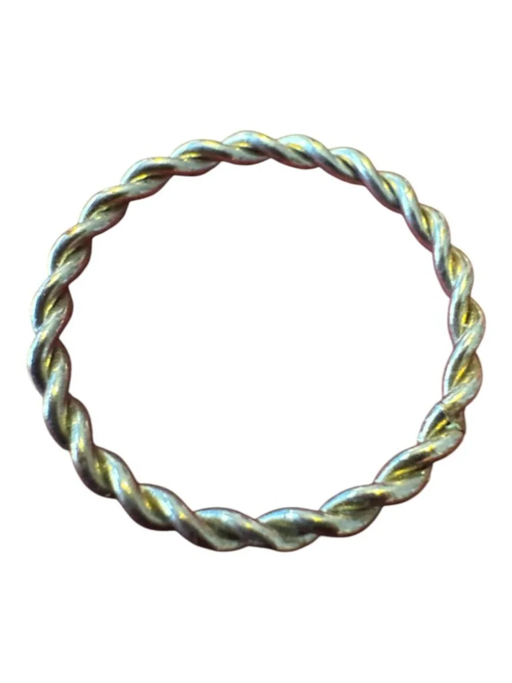 Gold & Silver-Toned Stackable Rings Set Two Pieces Twisted & Beaded Design Minim