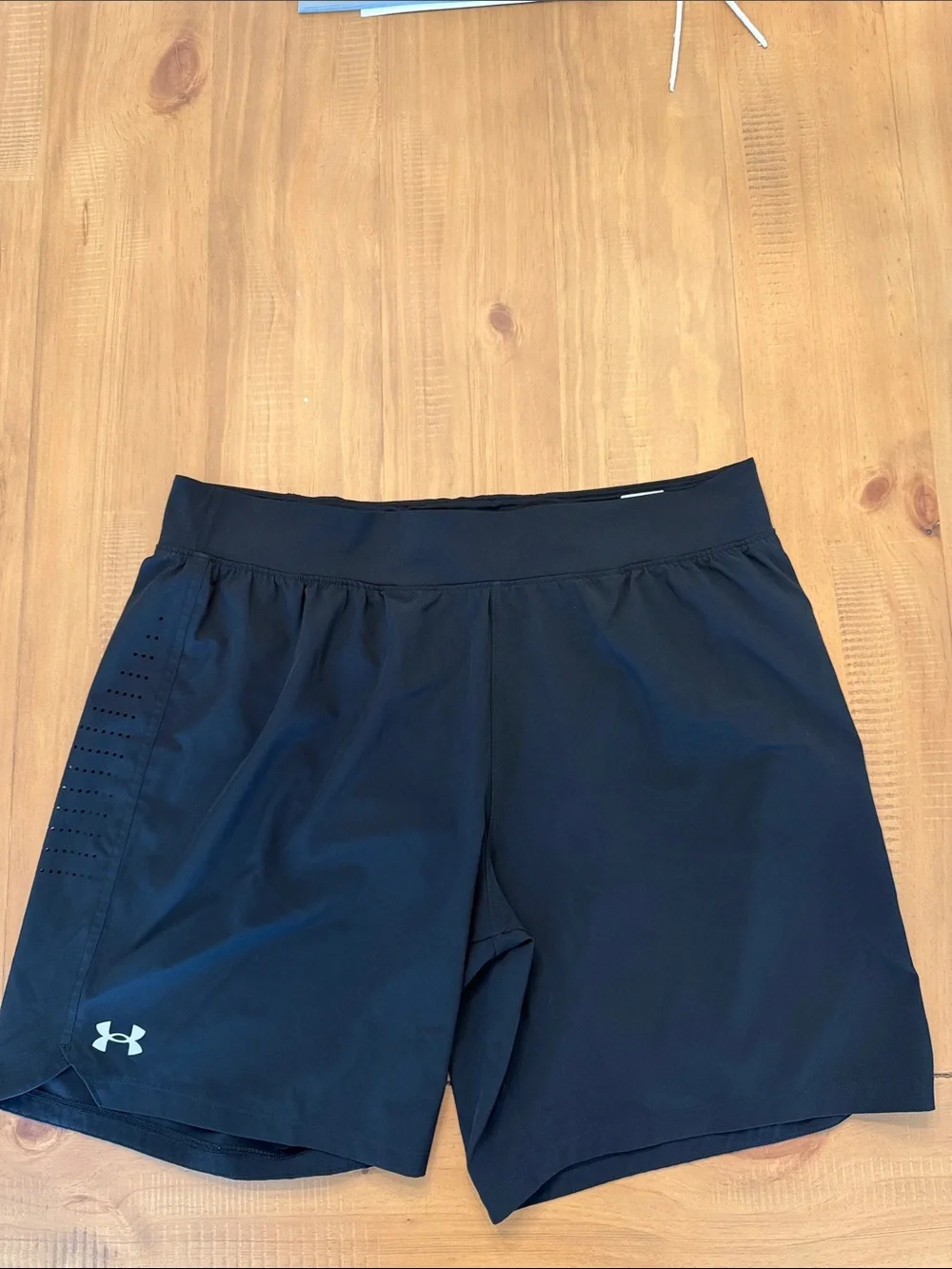 Under Armour Men's Black Athletic Shorts with Reflective Logo