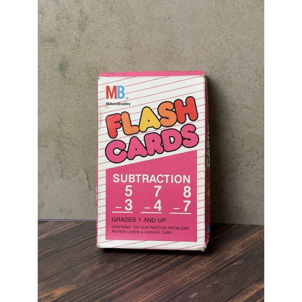 Vintage 1987 Milton Bradley FLASH CARDS SUBTRACTION #4452