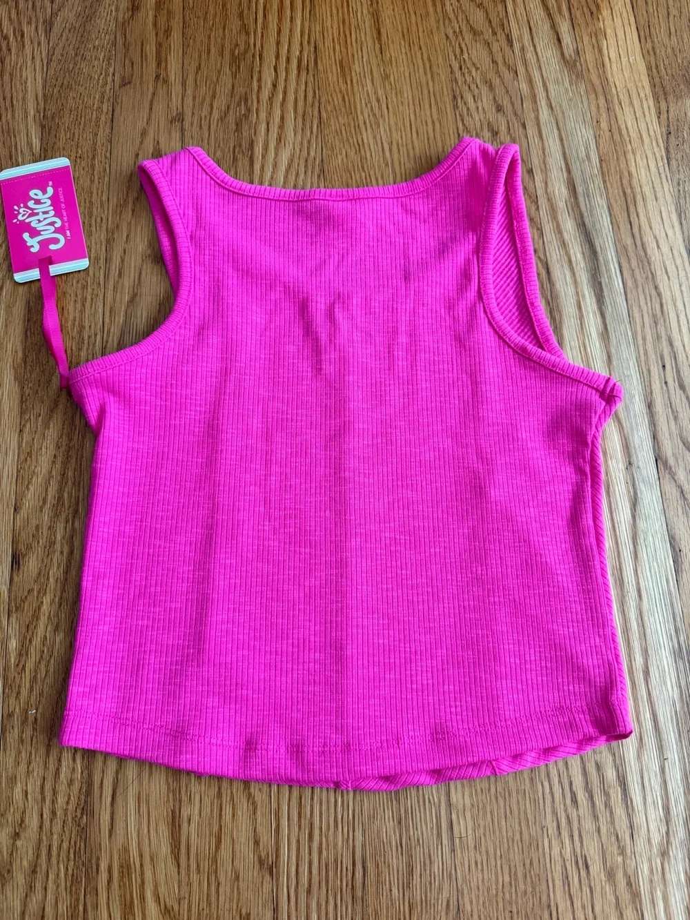 Justice hot pink athletic casual tank top New 10