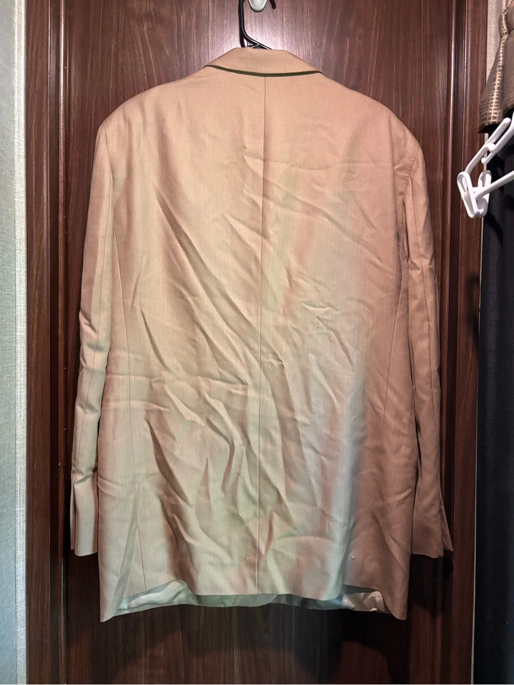 Daniel Cremieux Blazer Suit Jacket 42R Beige Tan Designed in France Wool Blend