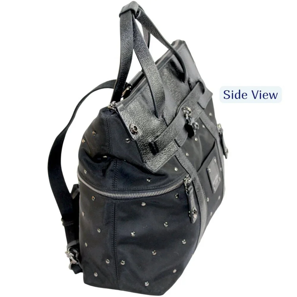 Henri Bendel Jetsetter Large Rare Find Tonal Stud Three Way Convertible Backpack