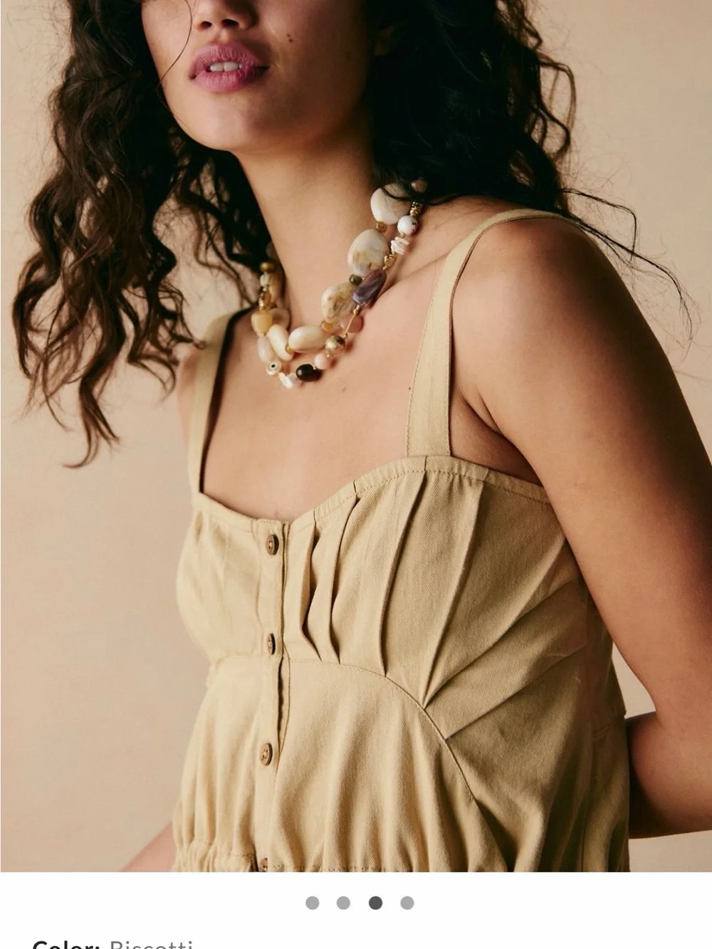 Free People Free Est Taste of Sunshine Drawstring Peplum Tunic in Tan Biscotti