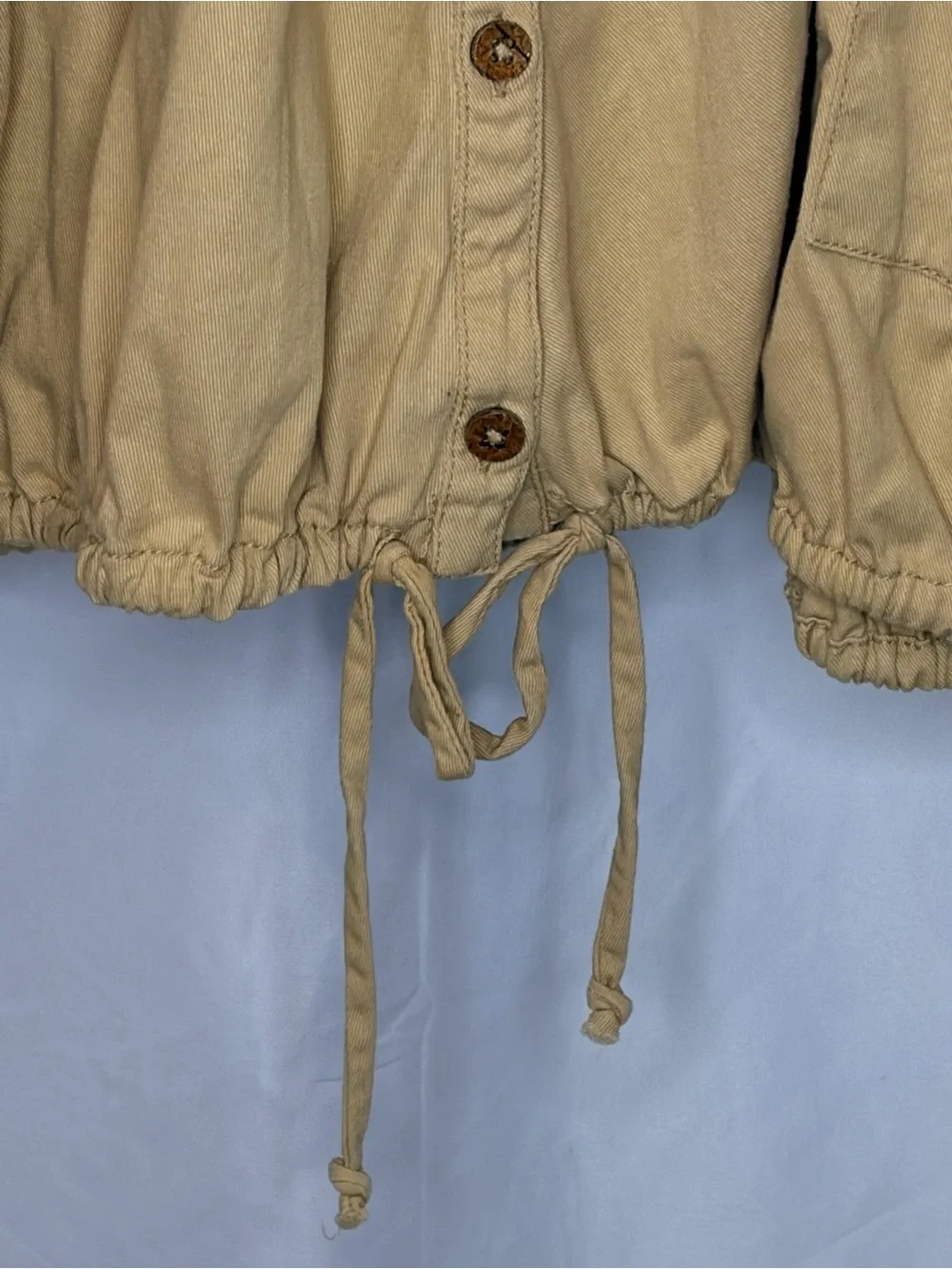 Free People Free Est Taste of Sunshine Drawstring Peplum Tunic in Tan Biscotti