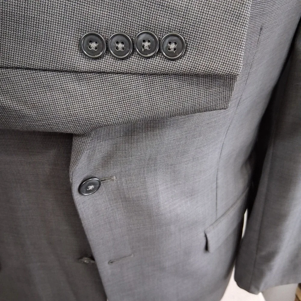 Jos. A. Bank Joseph Sport Coat 42R Gray Micro Houndstooth Slim Fit Double Vent