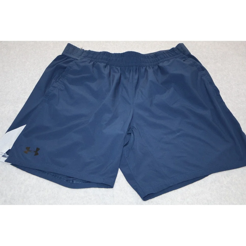 Under Armour Athletic Shorts Mens XL Blue HeatGear Fitted Running Gym 8