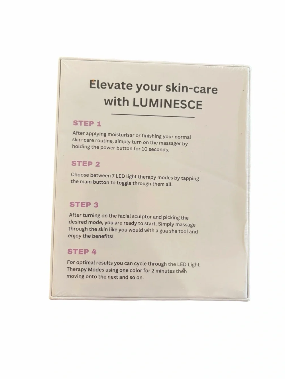 LUMINESCE New White 7-in-1 LED Facial Sculptor Light New in box sealed
