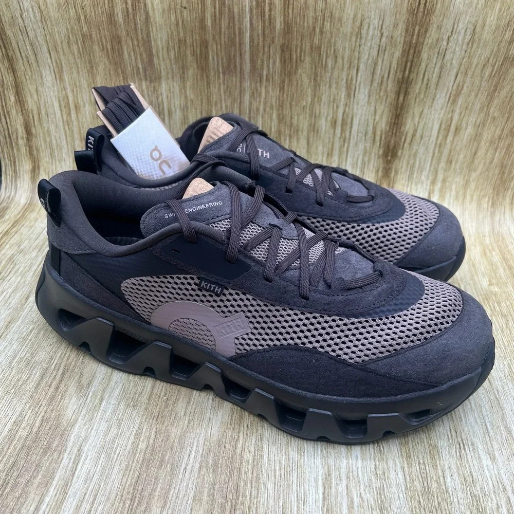 Kith x On Cloud K-Tech 2 Running Shoes Men's Size 12 Brown Suede Mesh Sneakers
