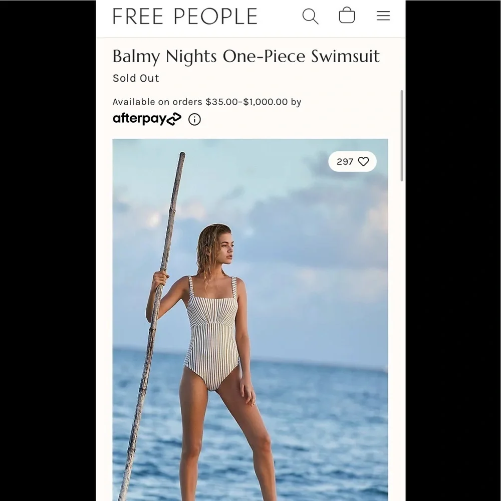 NWT Free People Balmy Nights Stripe one piece XS