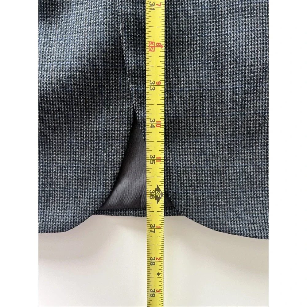Lauren‎ Ralph Lauren Men's Size 50L Suit Jacket Pure New Wool Gray Blue Knit