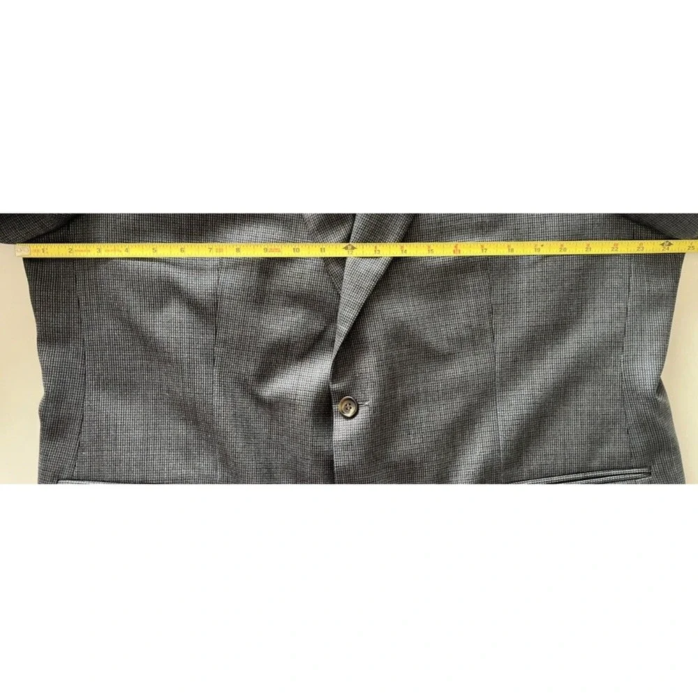 Lauren‎ Ralph Lauren Men's Size 50L Suit Jacket Pure New Wool Gray Blue Knit
