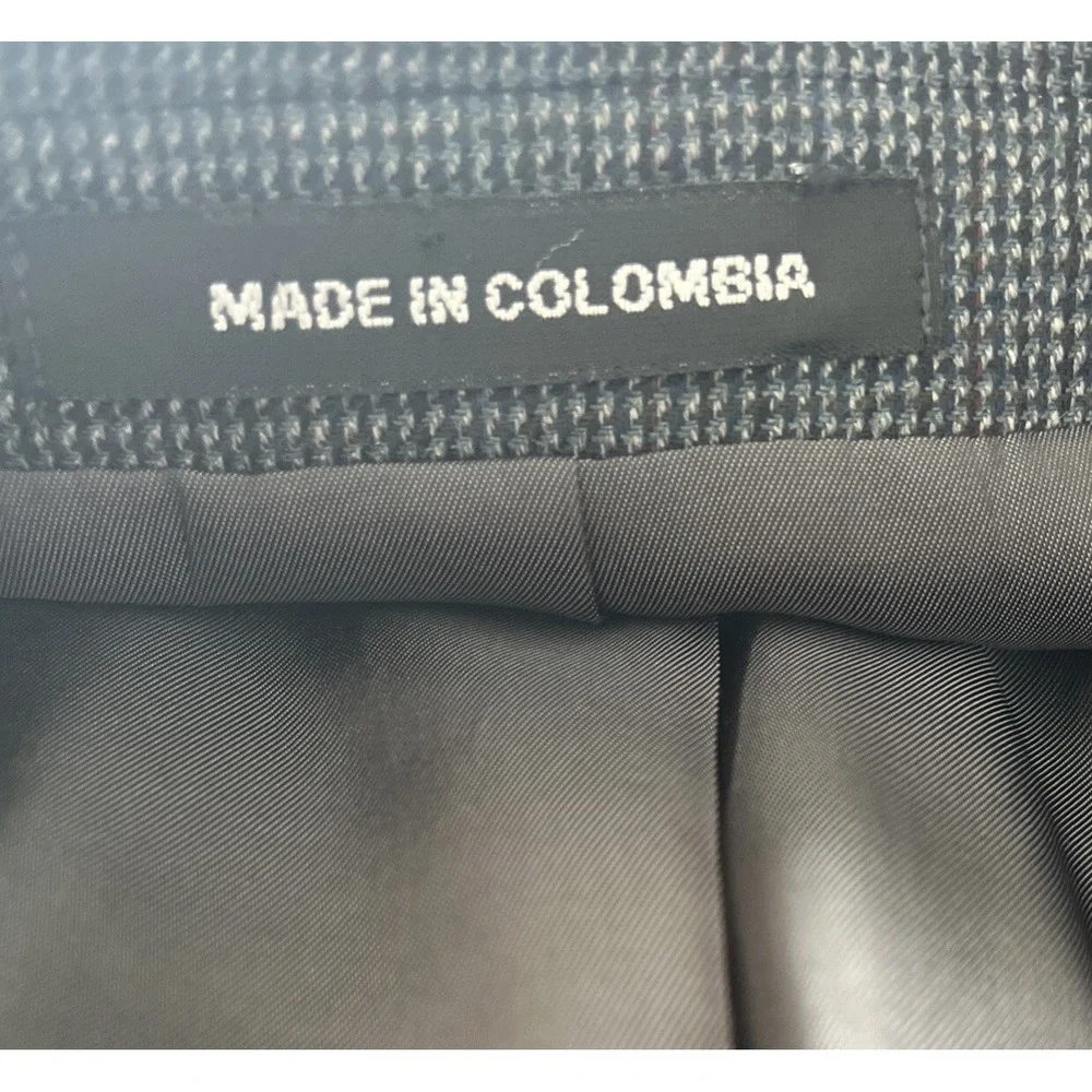 Lauren‎ Ralph Lauren Men's Size 50L Suit Jacket Pure New Wool Gray Blue Knit