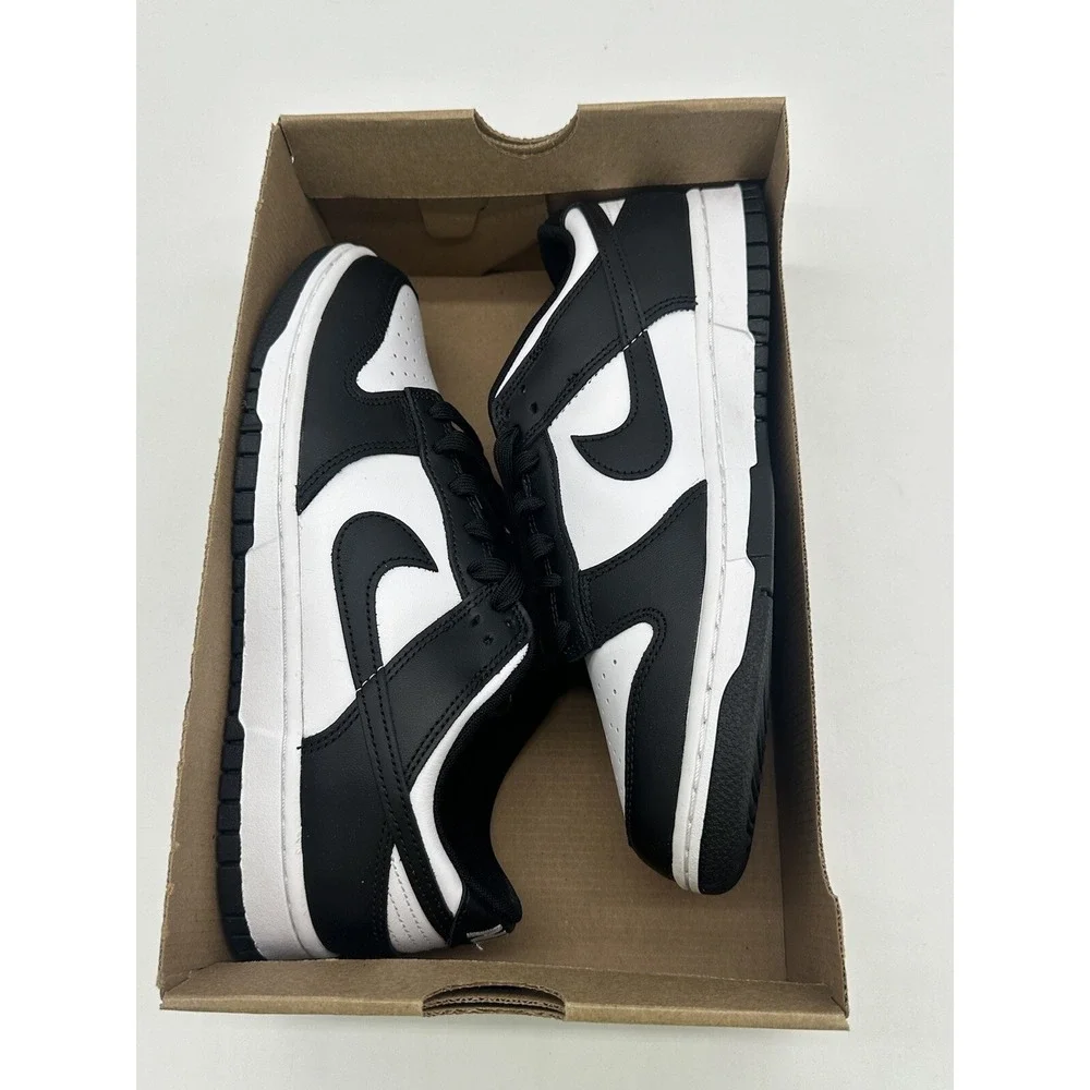 Size 9 *Refurbished by Nike* Dunk Low Retro Black White 