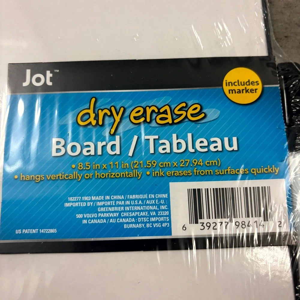 Jot Magnetic Dry Erase Board Whiteboard 8.5x11 w/ Marker New Framed Memo Pad