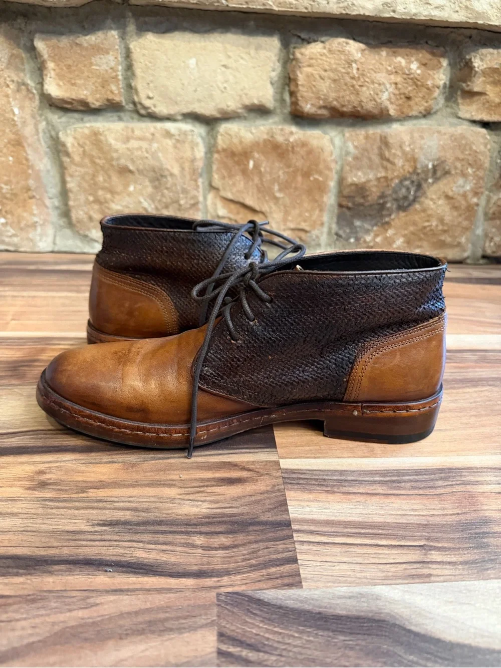 Johnston And Murphy Langley Mens Mixed Brown Chukka Leather Boots Size 9