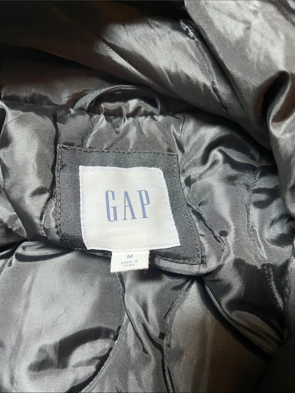 GAP Black Hooded Puffer Coat