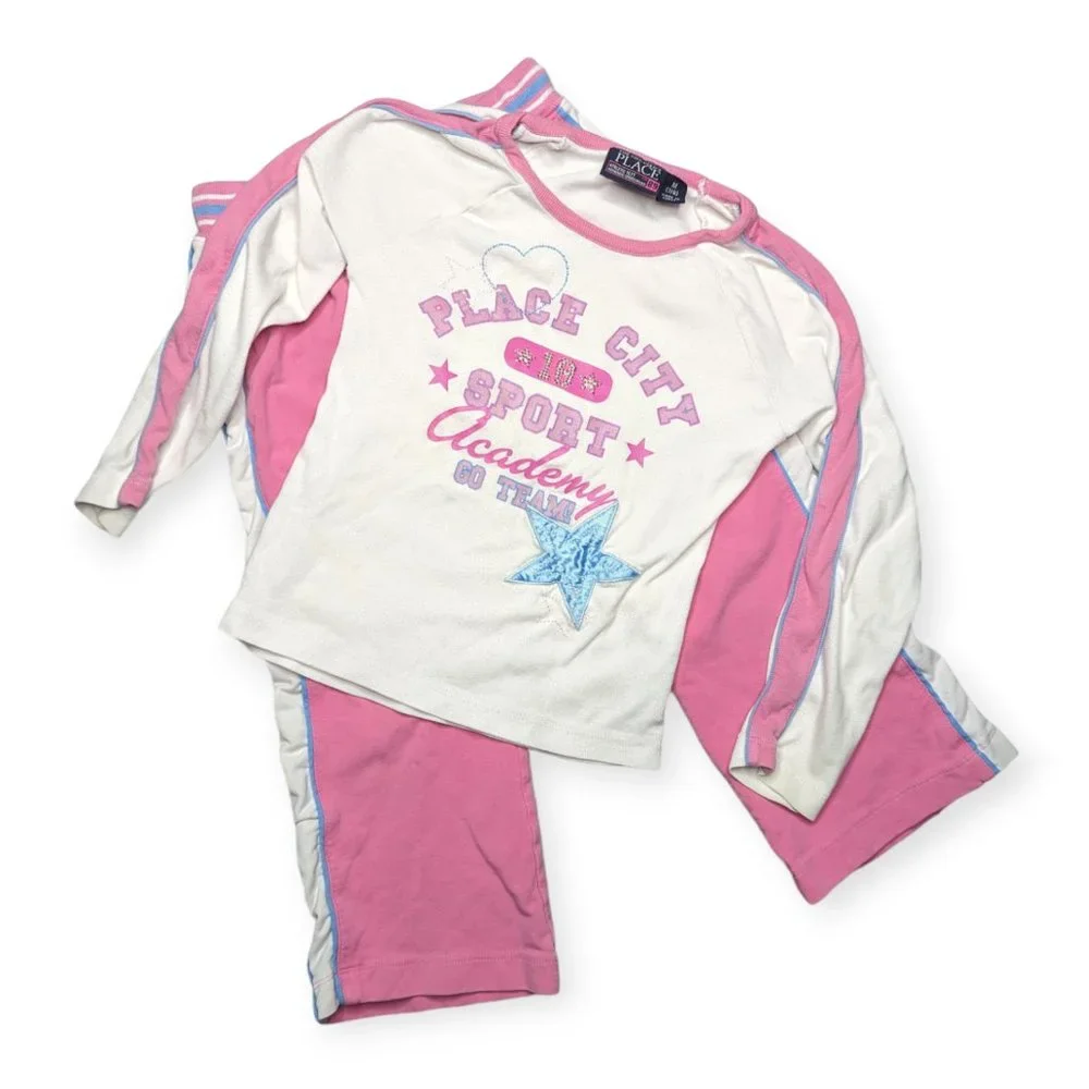 The Children's Place 2 Piece White & Pink Outfit Size 6X/7