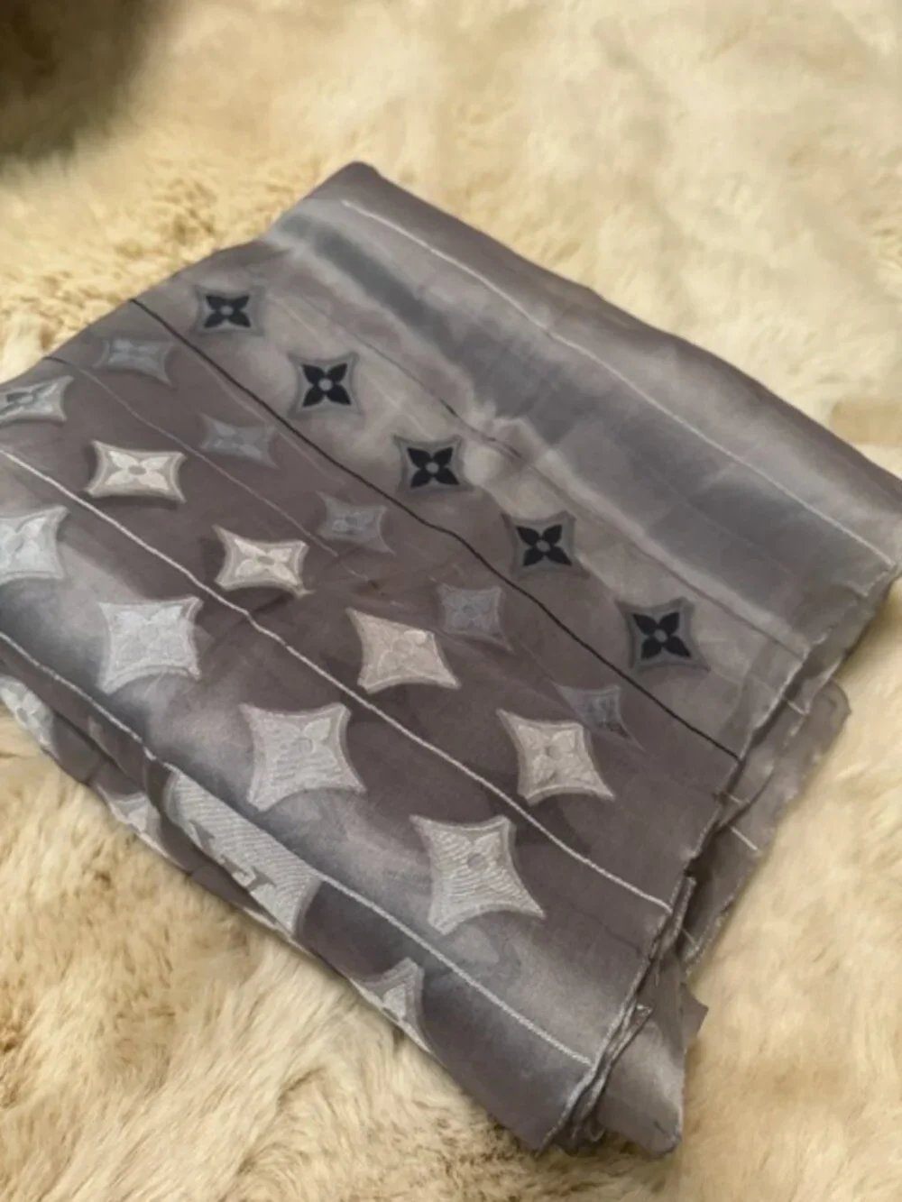 Louis Vuitton Grey Organza scarf - LOVELY!!