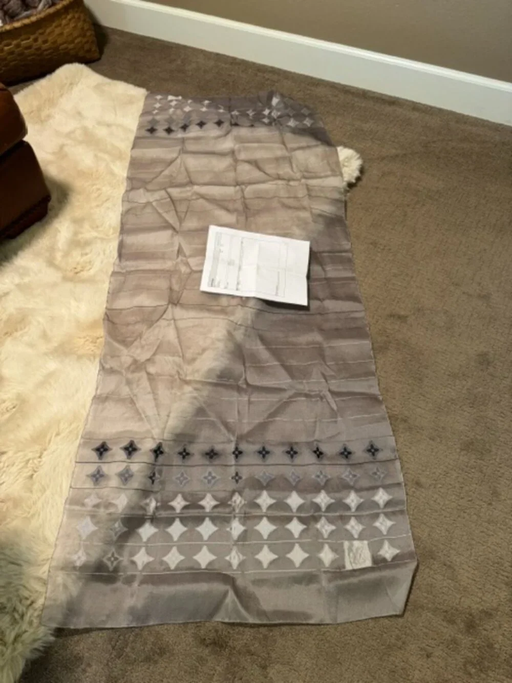 Louis Vuitton Grey Organza scarf - LOVELY!!