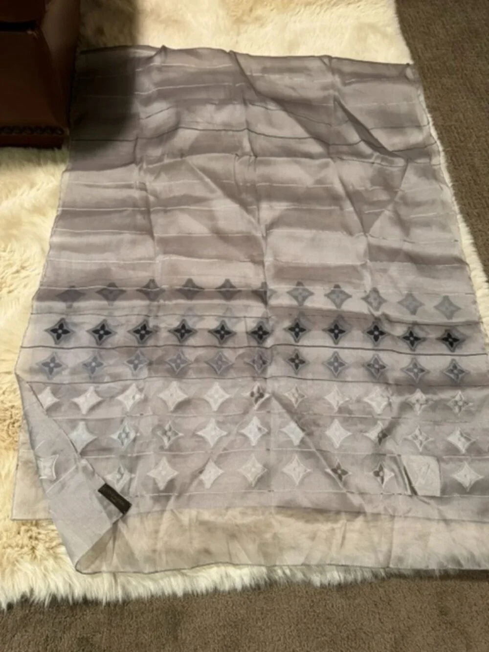Louis Vuitton Grey Organza scarf - LOVELY!!