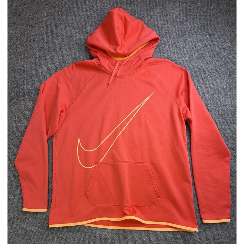 Womens Nike Dri-fit size XL Orange Pullover Hoodie Sweatshirt