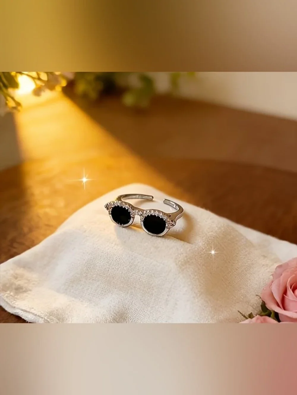 $8 Each Or Bundle 5/$20 Silver Adjustable Ring with Black Onyx Cabochons