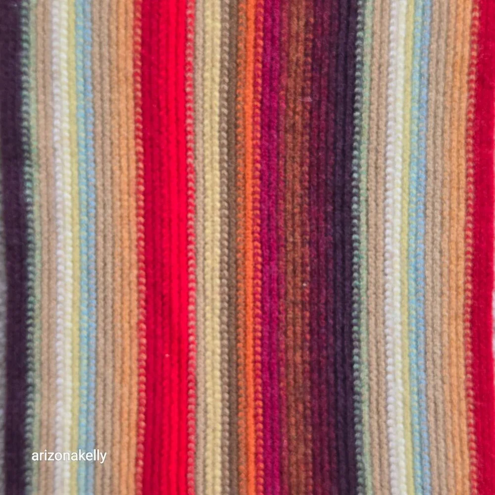 Wool Hand Knit Stripe Scarf William Brunton Scotland