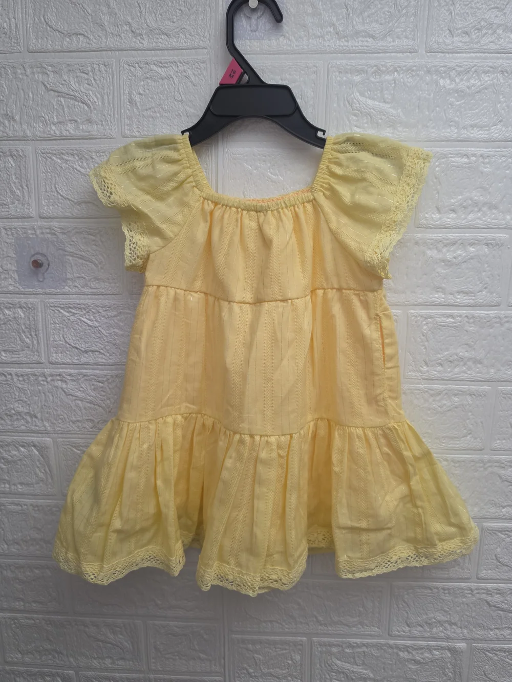Nwt Wonder Nation Baby Girl's Cotton Yellow Summer Dress, Size 18 months