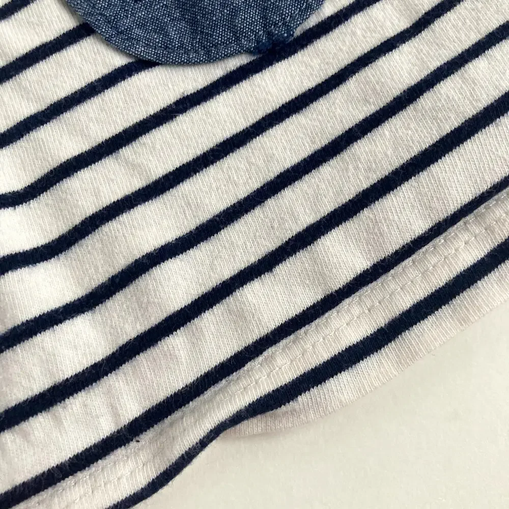 Baby Gap Striped Bunny Pocket Dress - Ivory Frost Blue - 3-6M