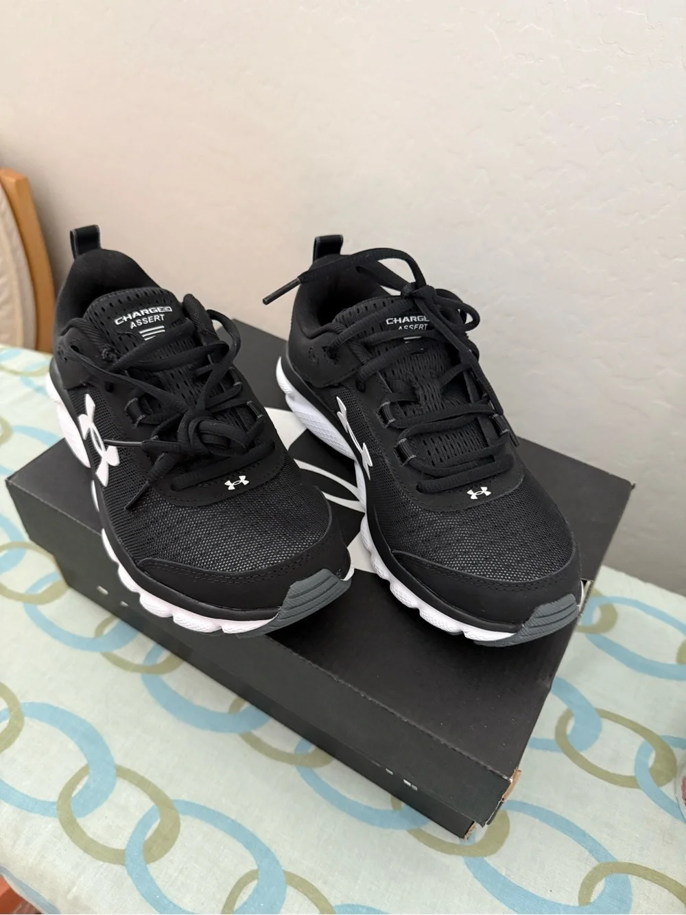 Under Armour Women’s Black and White Athletic Sneakers