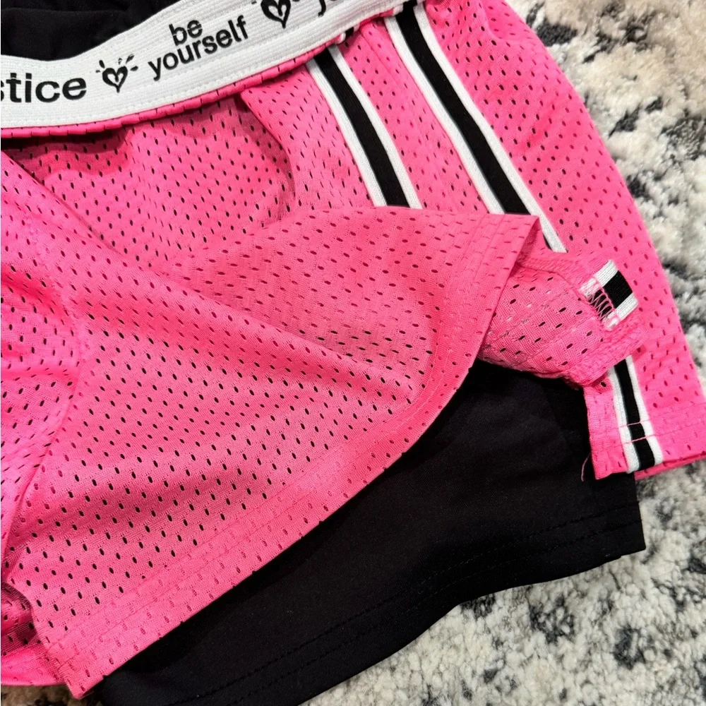 Justice Pink Mesh Athletic Shorts