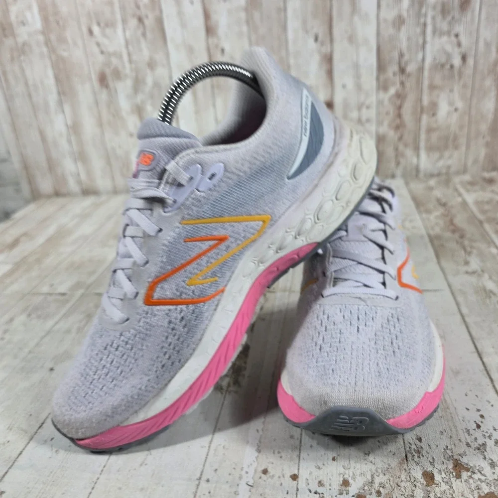 New Balance Fresh Foam 880v12 Womens Running Grey Pink Orange W880G12 Size 9