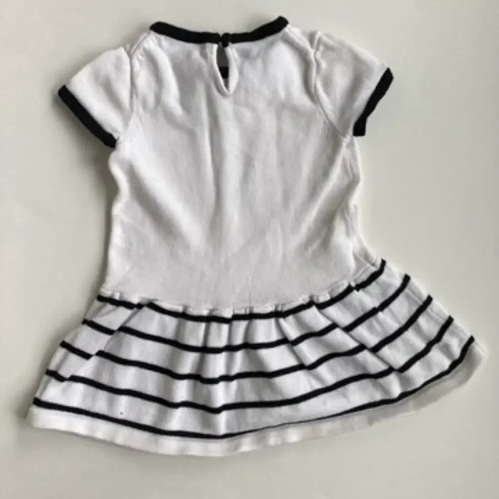 Janie and Jack Short Sleeve Sweater Dress - Black White - 12-18M