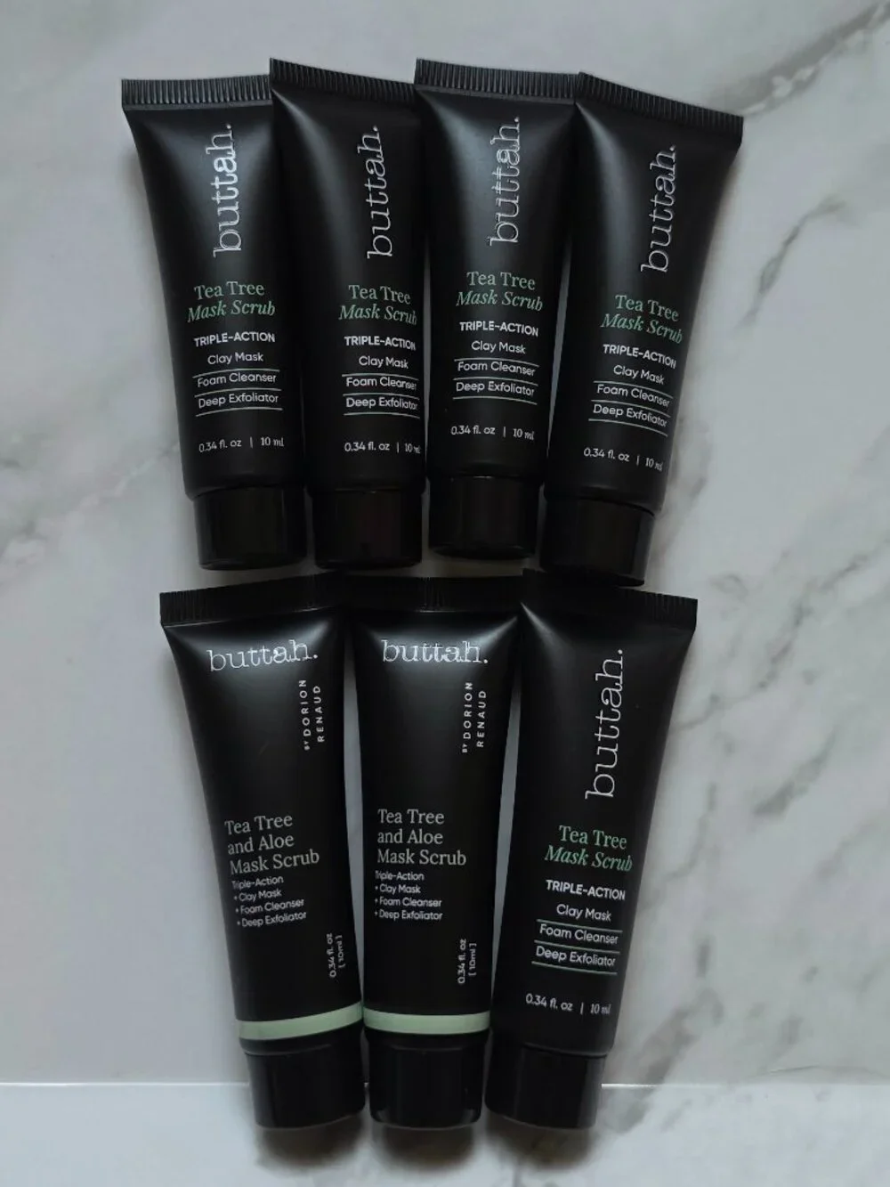 7 x buttah TEA TREE MASK SCRUBS (0.34 oz. each)