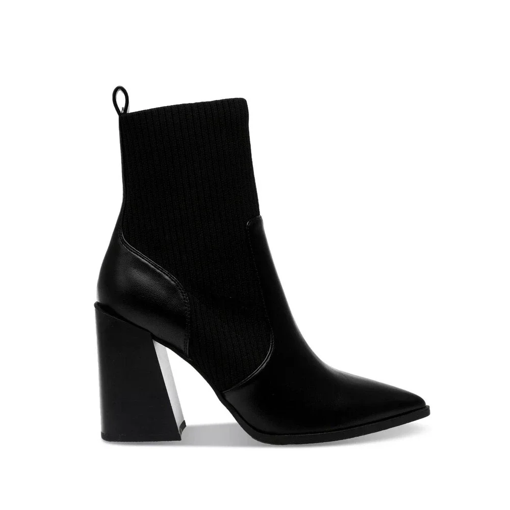 Wild Pair Womens 9.5 M Black Trinityy Faux Leather Pointed Toe Booties NIB QG9