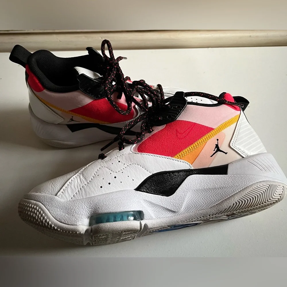 Women’s Nike Jordan Zoom 92 White Black Siren Red Yellow Shoes Sneakers 7.5