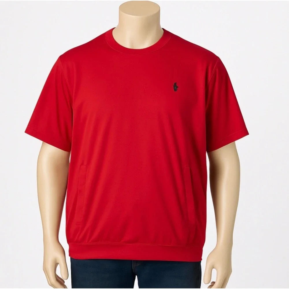 Polo Golf Ralph Lauren Pullover Jacket Mens L Red‎ Short Sleeve Windbreaker