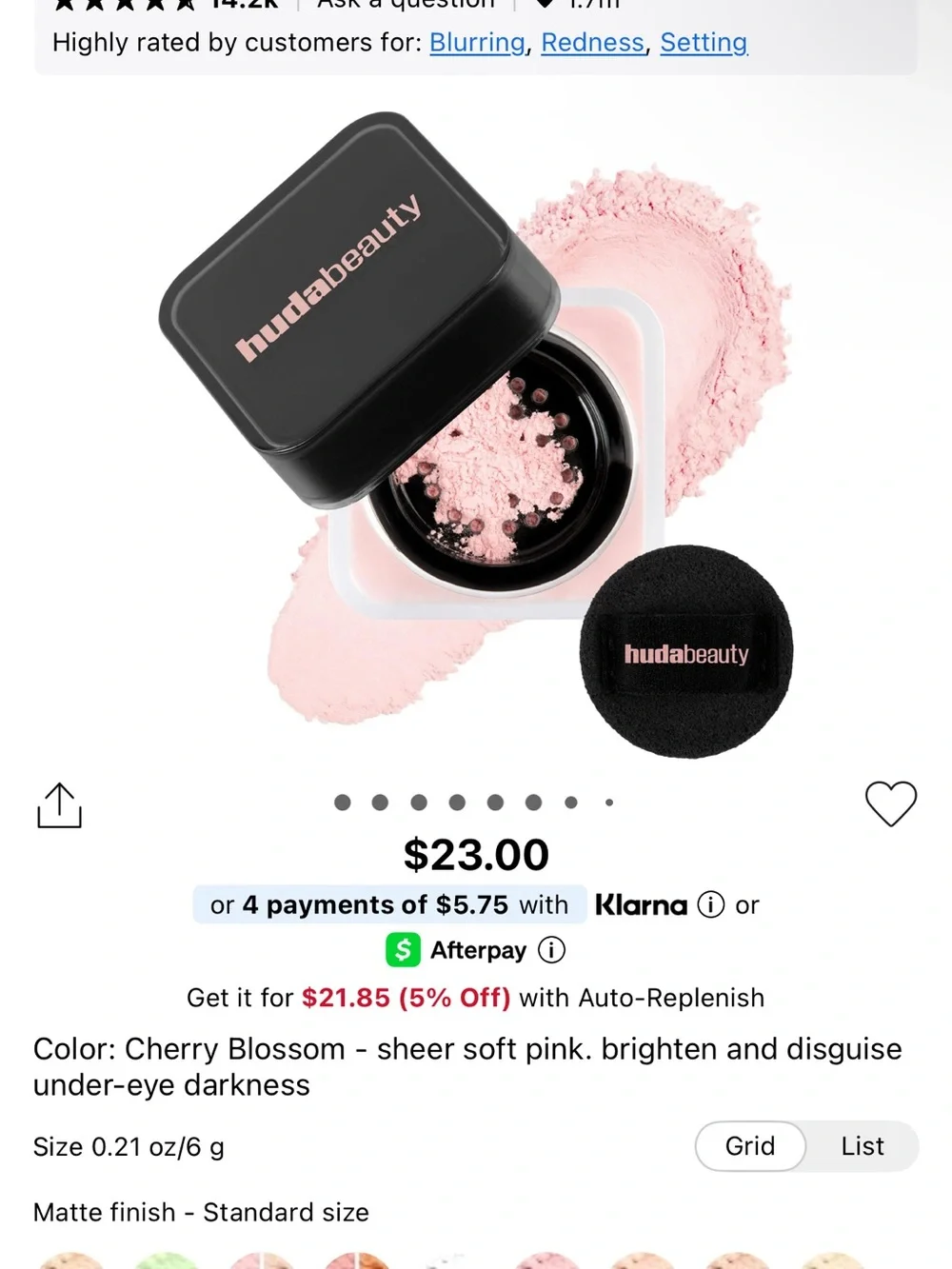 Huda Beauty Baby Bake Loose Baking & Setting Powder - cherry blossom- mini size