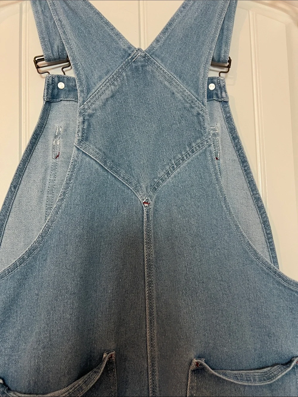 HISEA Men’s Denim Bib Overalls 34x32 Light Wash Utility Workwear Carpenter Denim
