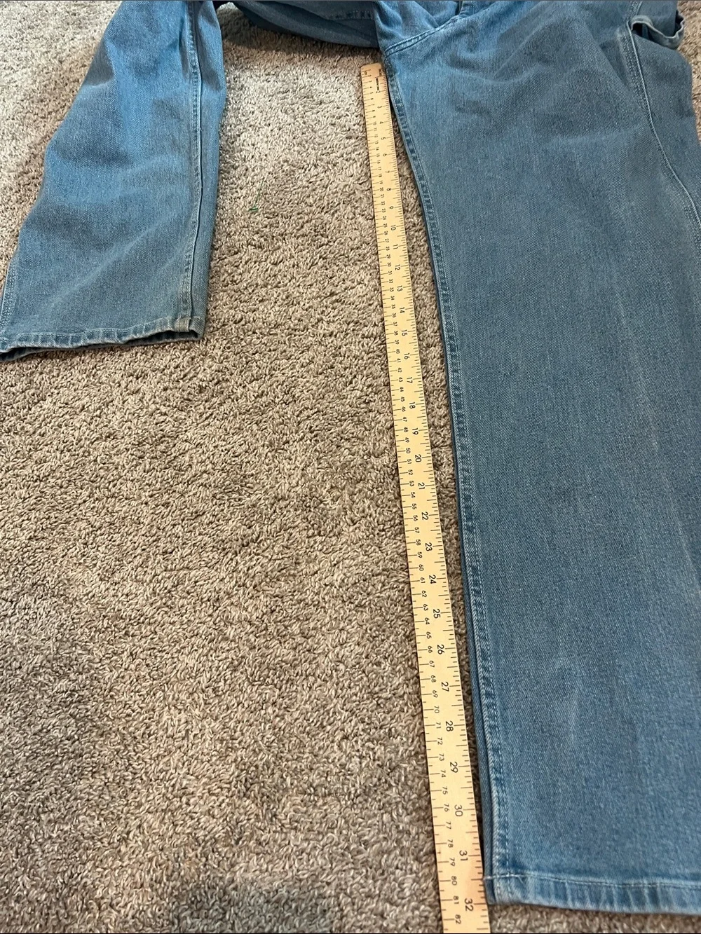 HISEA Men’s Denim Bib Overalls 34x32 Light Wash Utility Workwear Carpenter Denim