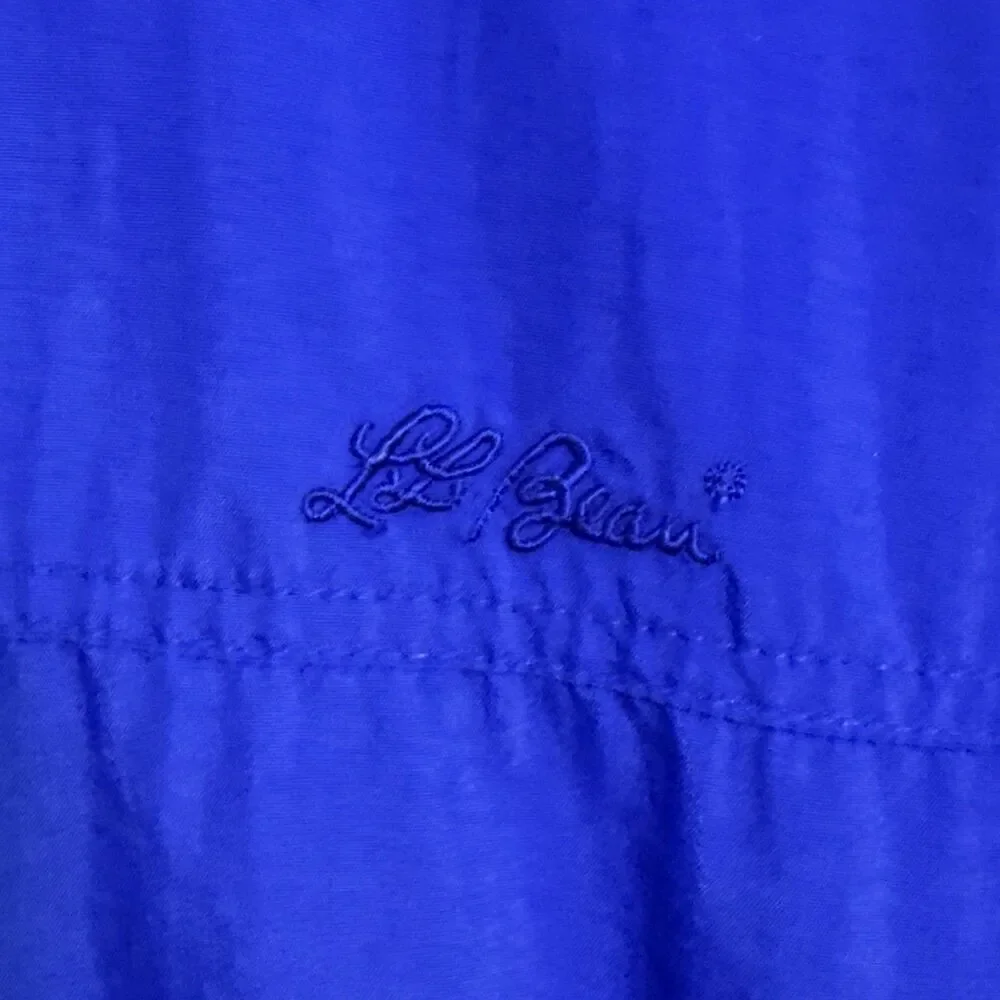 L.L. Bean Men's Rain Jacket Sz Large Blue Full Zip Vintage Windbreaker Outdoors