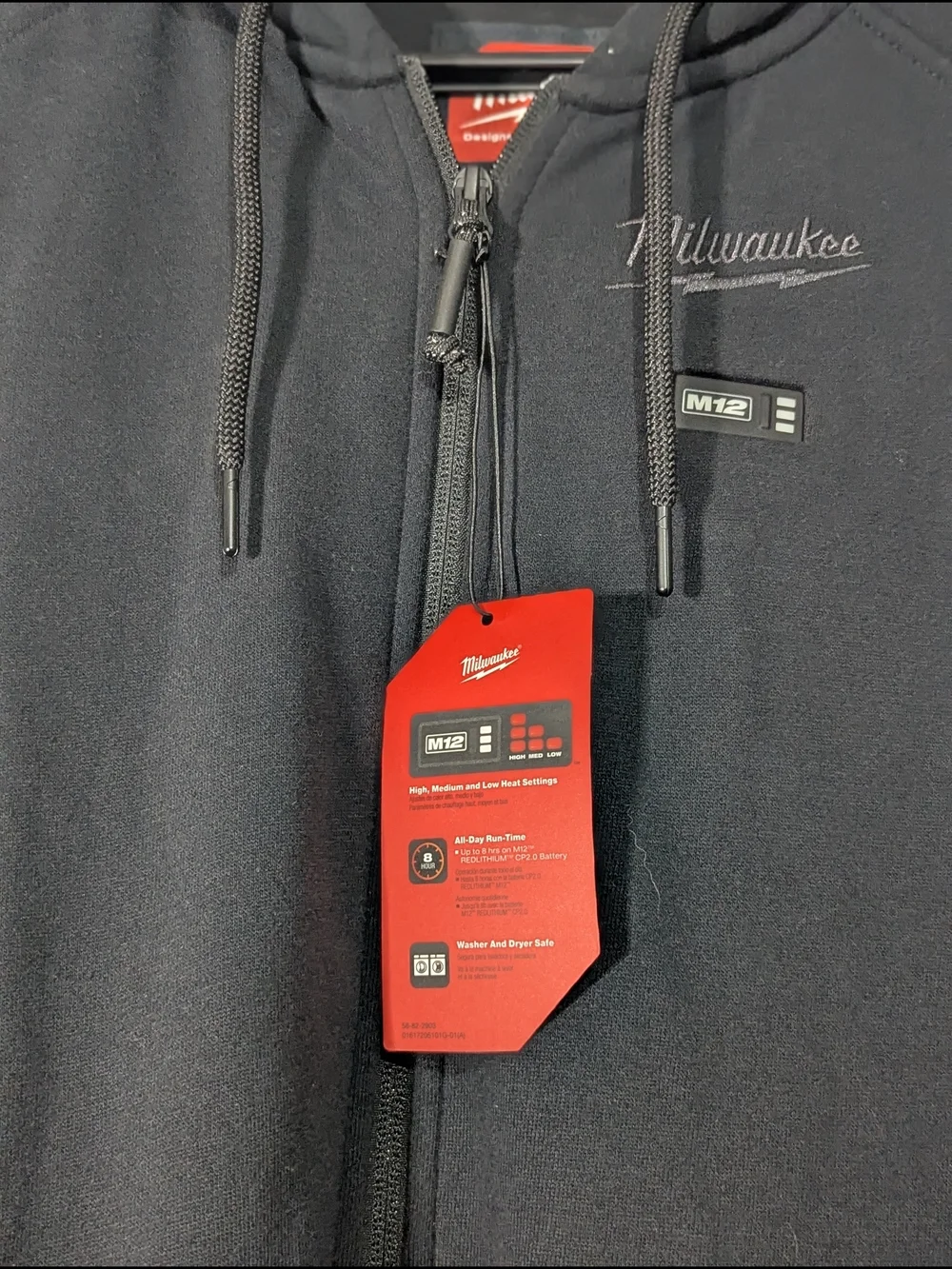 Milwaukee M12 Heated Hoodie Jacket 2X Black Full Zip w/ Battery & Charger NEW