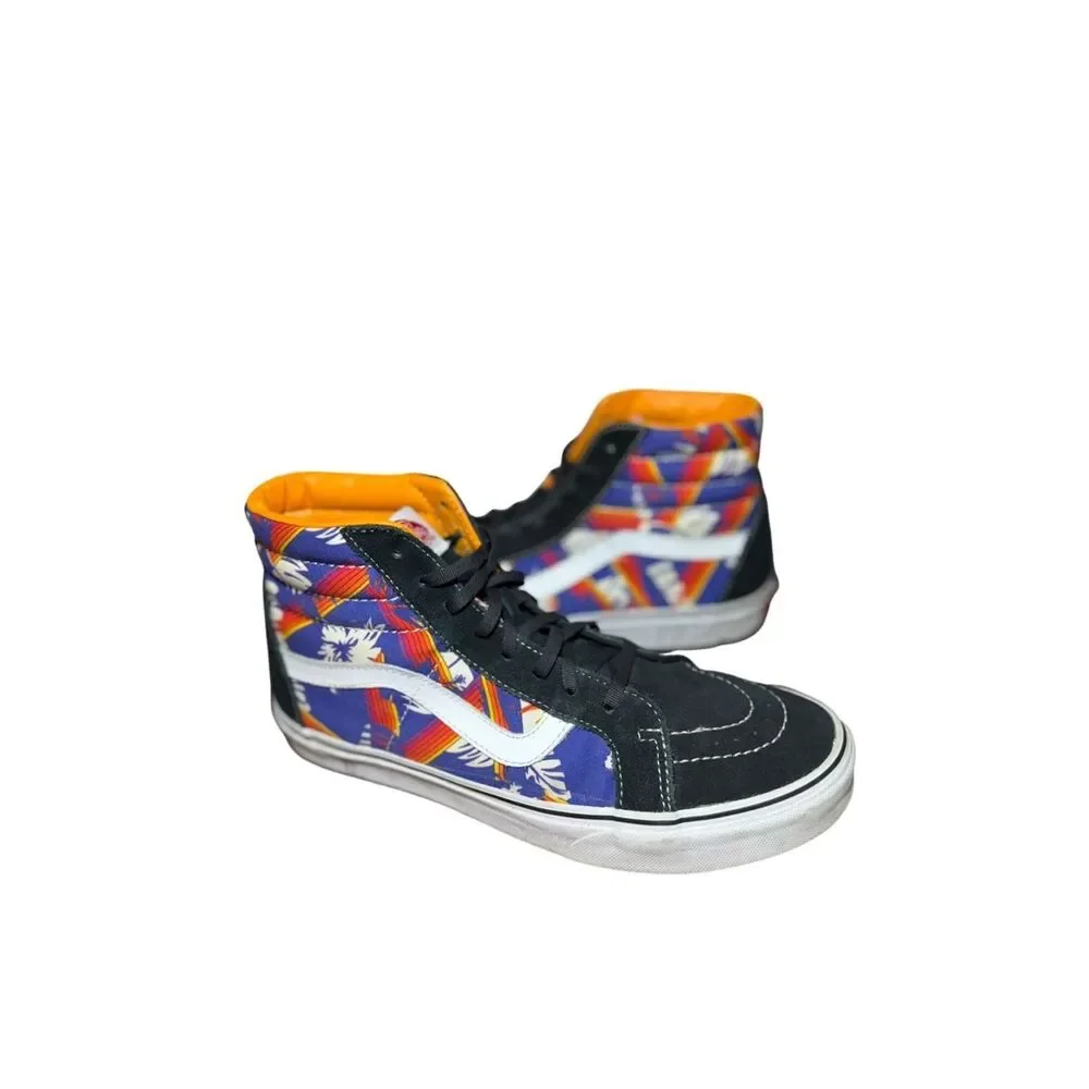 Vans High-Top Sneaker in Black, Purple & Orange Floral