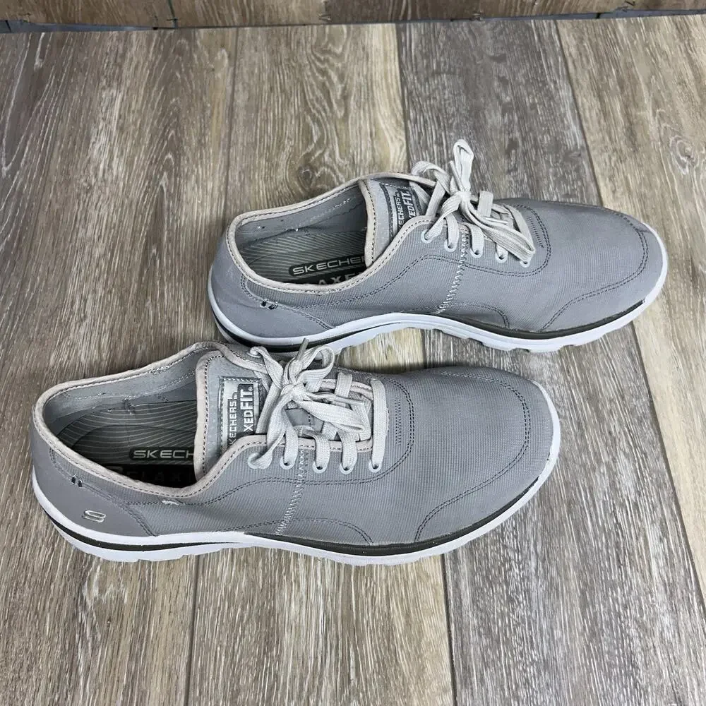 Skechers Relaxed Fit 64107 Gray Suede Memory Foam Men's US Size 12 Shoes