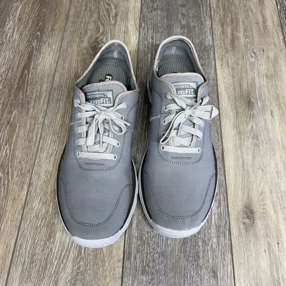 Skechers Relaxed Fit 64107 Gray Suede Memory Foam Men's US Size 12 Shoes