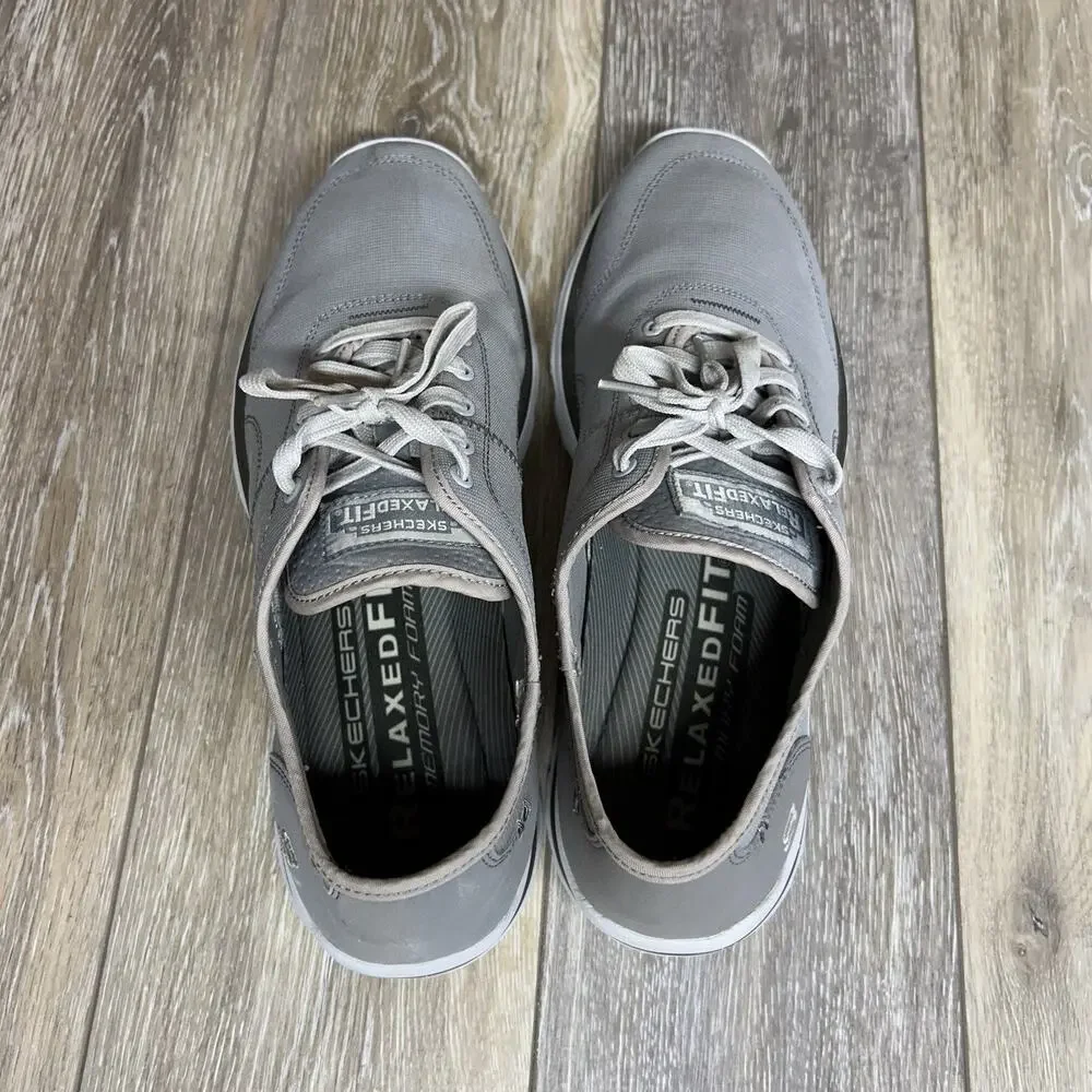 Skechers Relaxed Fit 64107 Gray Suede Memory Foam Men's US Size 12 Shoes