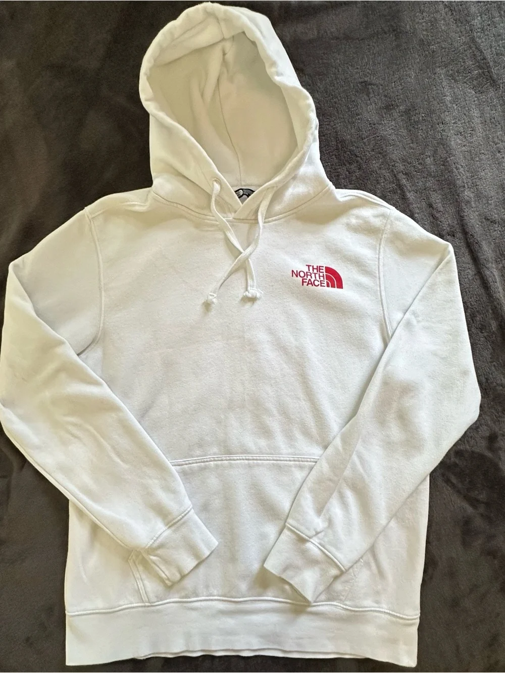 The North Face Hoodie Mens Hoodie White Size Medium Embroidered Front & Back