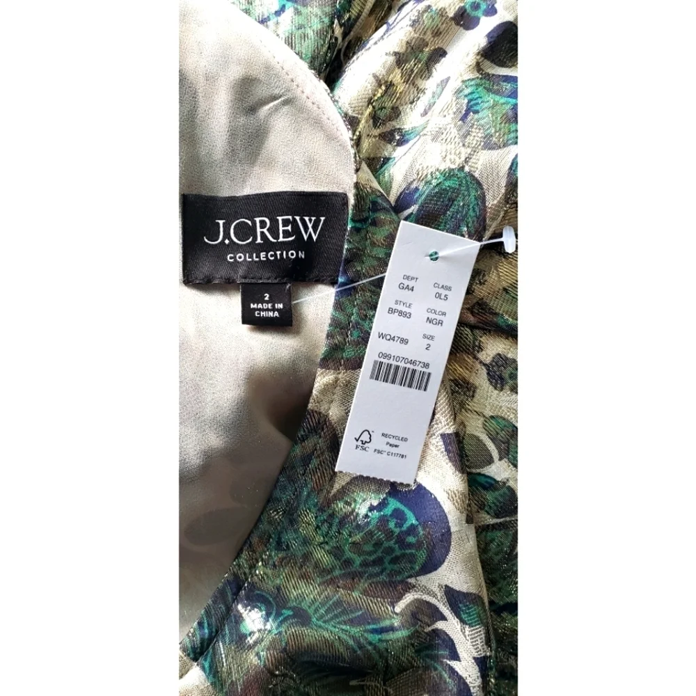 LAST ONE - J.Crew Collection one-shoulder cutout dress in floral Lurex® chiffon