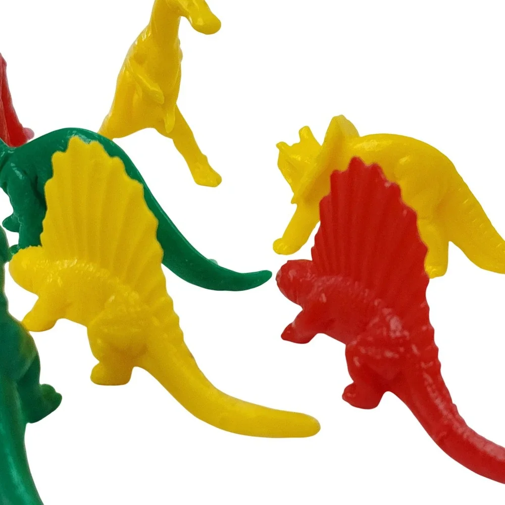Vintage Style Plastic Dinosaur Toy Figures Lot 12pc Mixed Colors T-Rex Mammoth